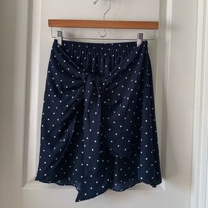 NWT trendy polka dots Madison skirt S, faux wrap.